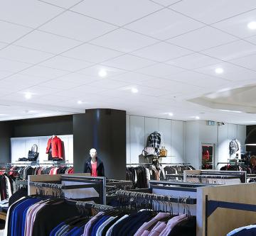 acoustic ceiling tiles in a shop