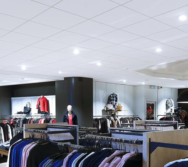 acoustic ceiling tiles in a shop